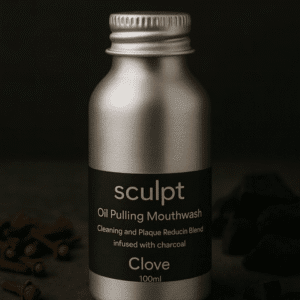 Oil pulling mouthwash product available in store | Sculpt by Christlene